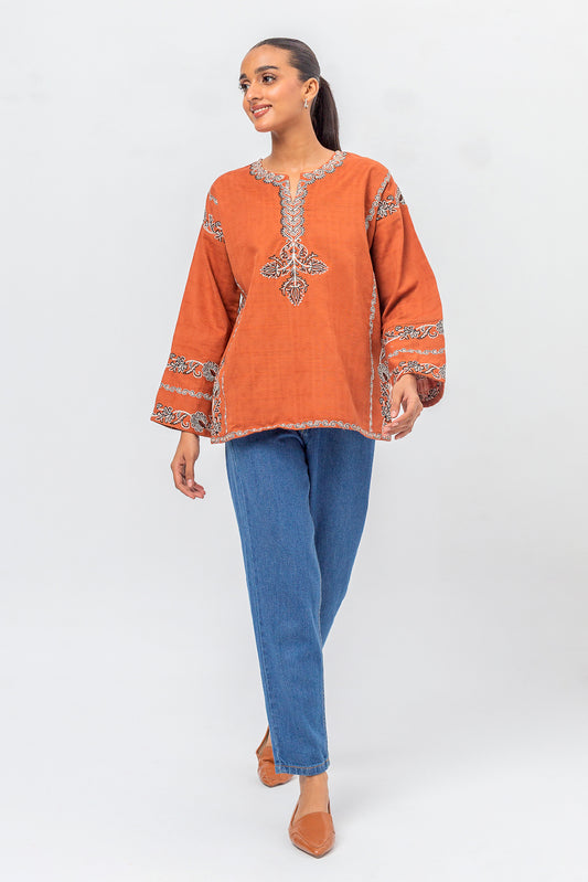 KHADDAR JACQUARD TOP (PRET)