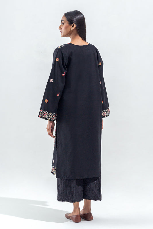 EMBROIDERED SLUB KHADDAR SHIRT (PRET)