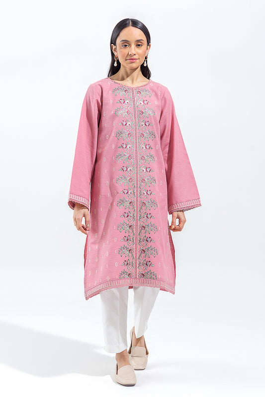 EMBROIDERED SLUB KHADDAR SHIRT (PRET)