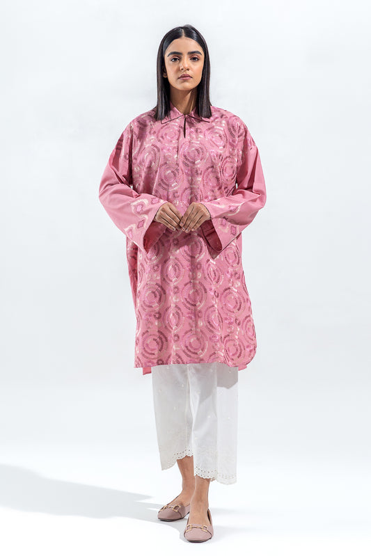 EMBROIDERED SLUB KHADDAR SHIRT(PRET)