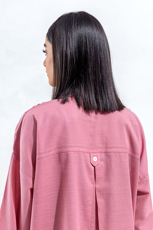 EMBROIDERED SLUB KHADDAR SHIRT(PRET)