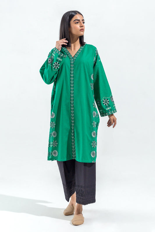 EMBROIDERED SLUB KHADDAR SHIRT (PRET)