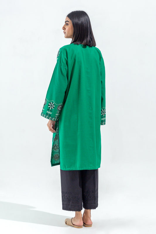 EMBROIDERED SLUB KHADDAR SHIRT (PRET)