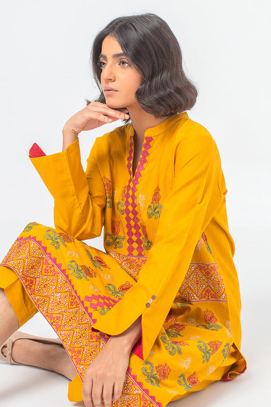 2 PIECE EMBROIDERED SLUB KHADDAR SUIT (PRET)