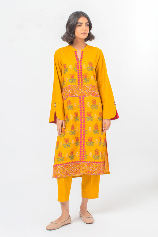 2 PIECE EMBROIDERED SLUB KHADDAR SUIT (PRET)