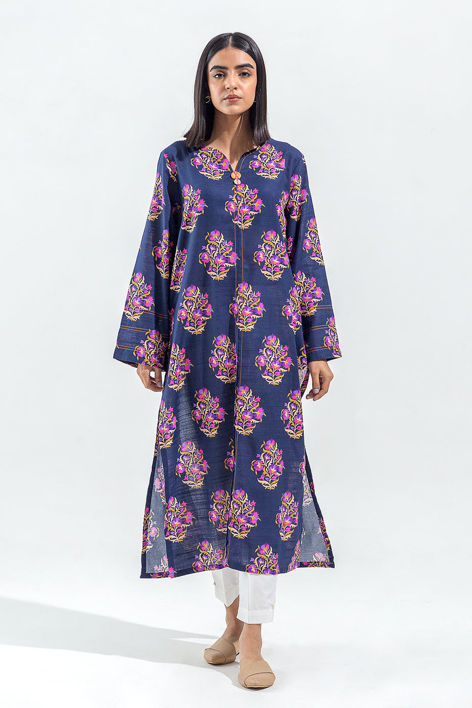 PRINTED SLUB KHADDAR SHIRT (PRET)