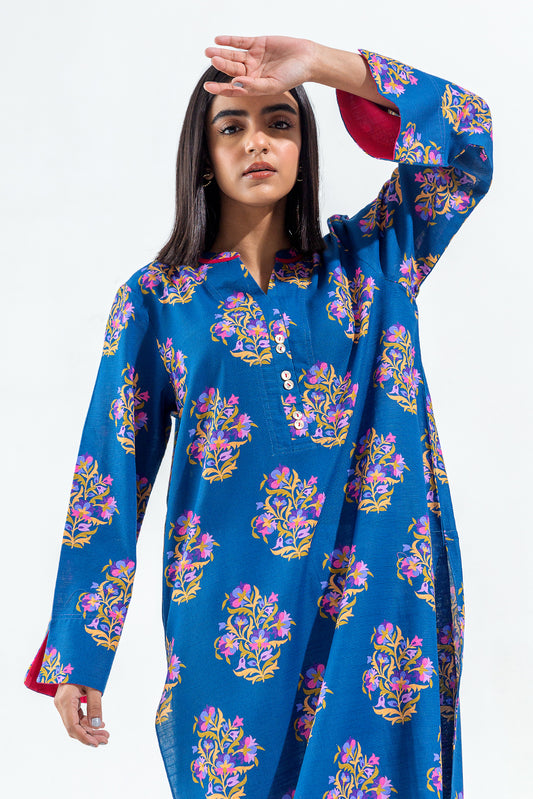 PRINTED SLUB KHADDAR SHIRT (PRET)