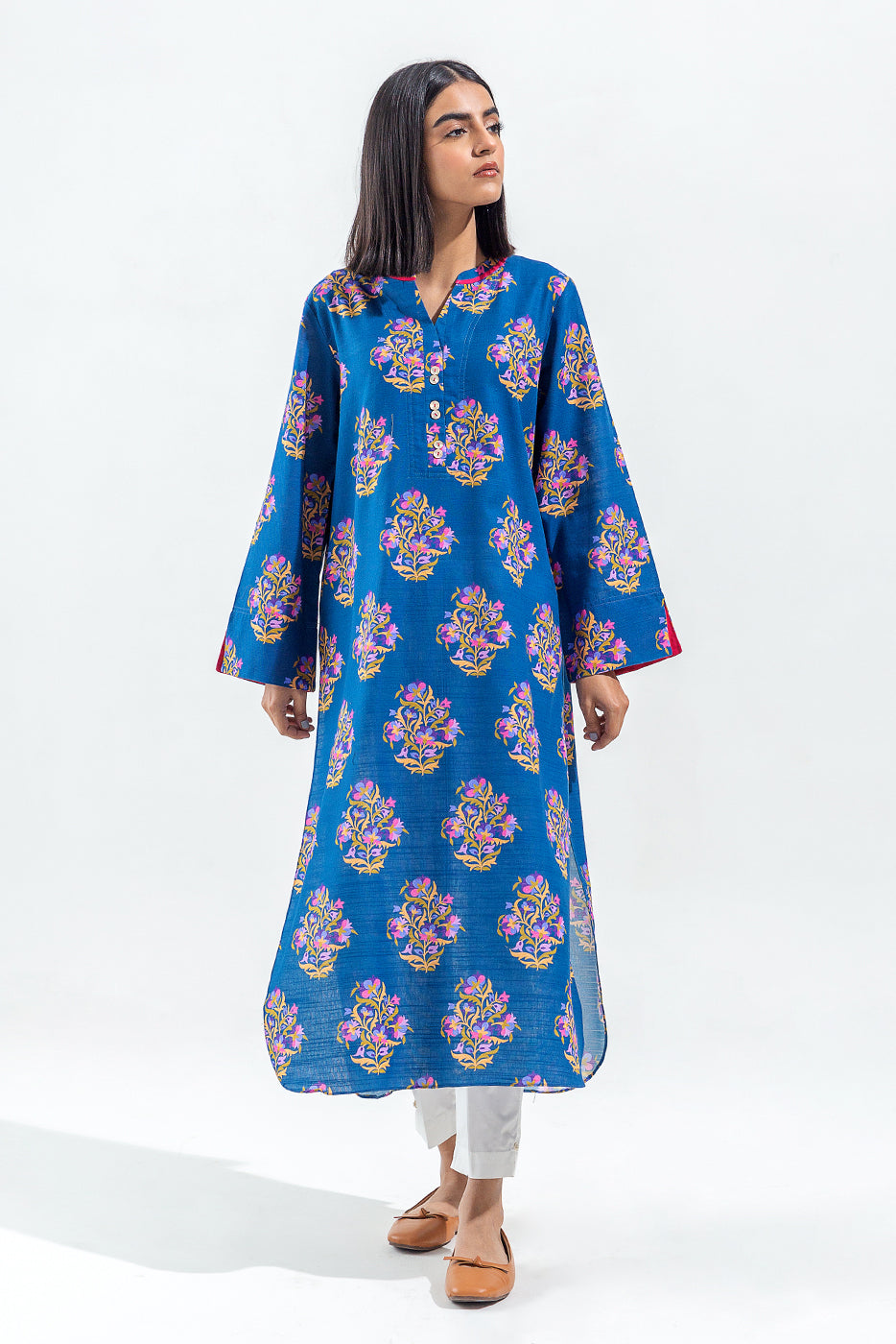 PRINTED SLUB KHADDAR SHIRT (PRET)