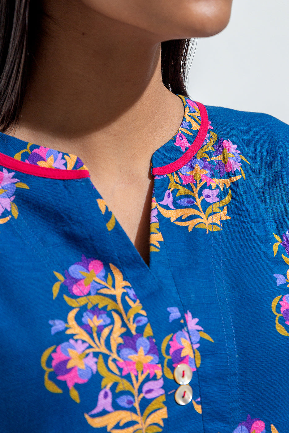 PRINTED SLUB KHADDAR SHIRT (PRET)