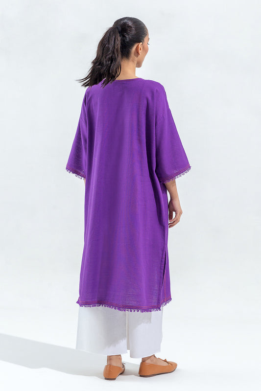 EMBROIDERED SLUB KHADDAR SHIRT (PRET)