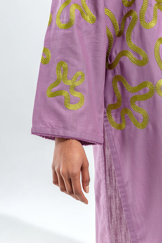 EMBROIDERED SLUB KHADDAR SHIRT (PRET)
