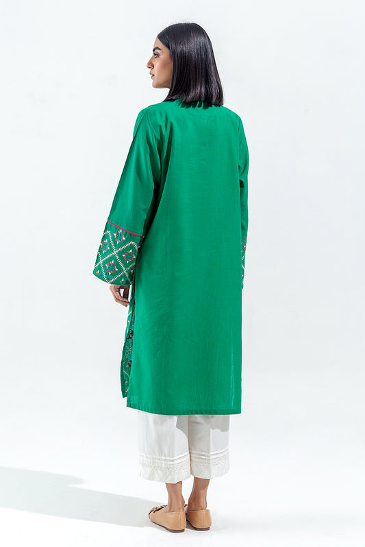 EMBROIDERED SLUB KHADDAR SHIRT (PRET)