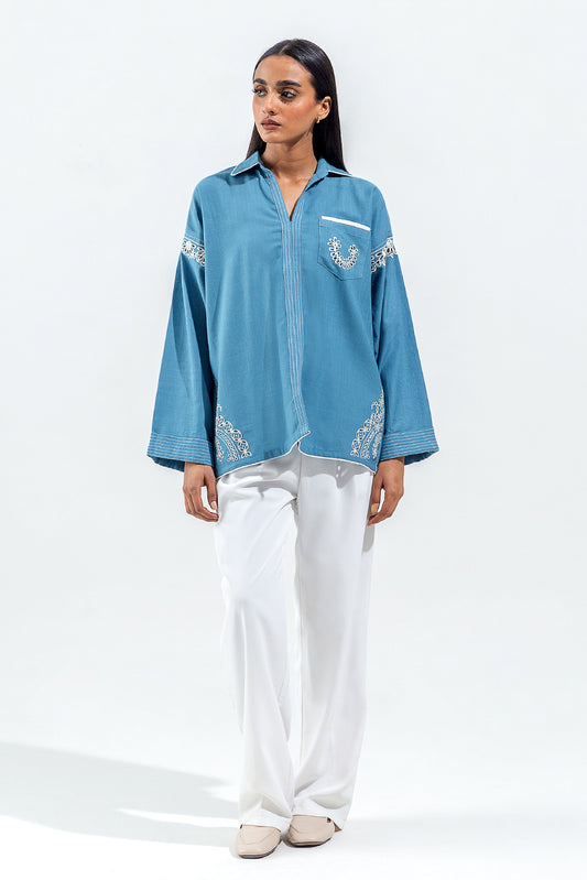EMBROIDERED KHADDAR SHIRT (PRET)