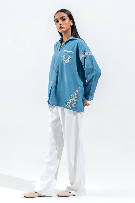 EMBROIDERED KHADDAR SHIRT (PRET)