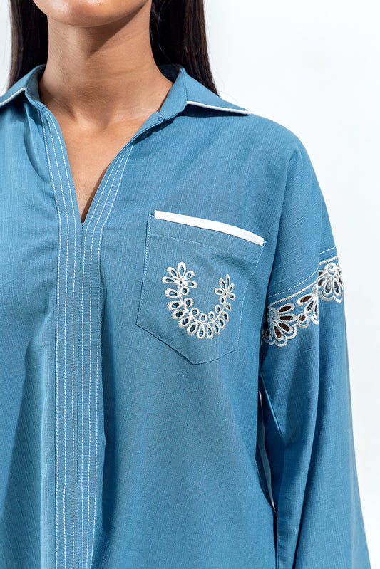 EMBROIDERED KHADDAR SHIRT (PRET)