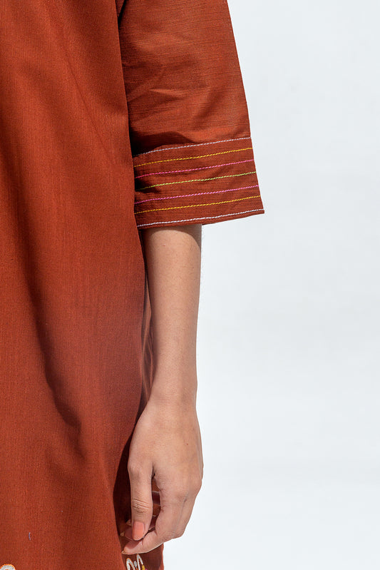 2 PIECE EMBROIDERED SLUB KHADDAR SUIT (PRET)