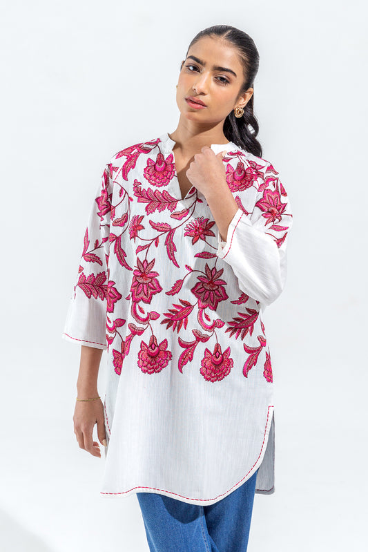 EMBROIDERED SLUB KHADDAR SHIRT (PRET)