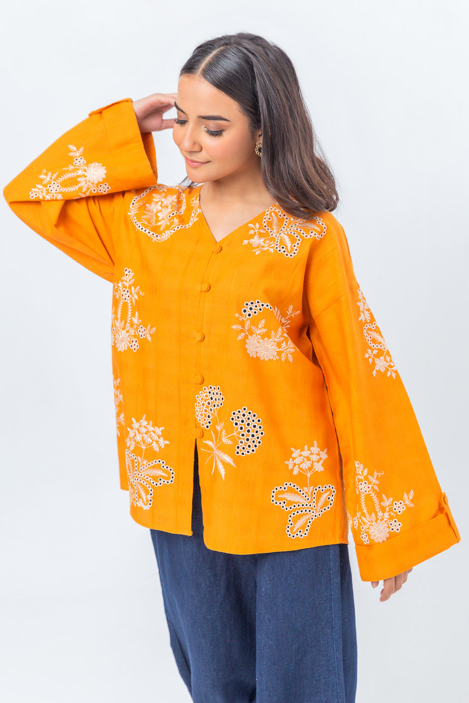 KHADDAR JACQUARD TOP (PRET)