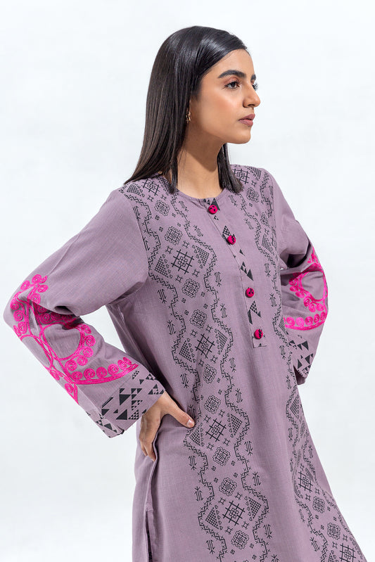 2 PIECE EMBROIDERED SLUB KHADDAR SUIT(PRET)