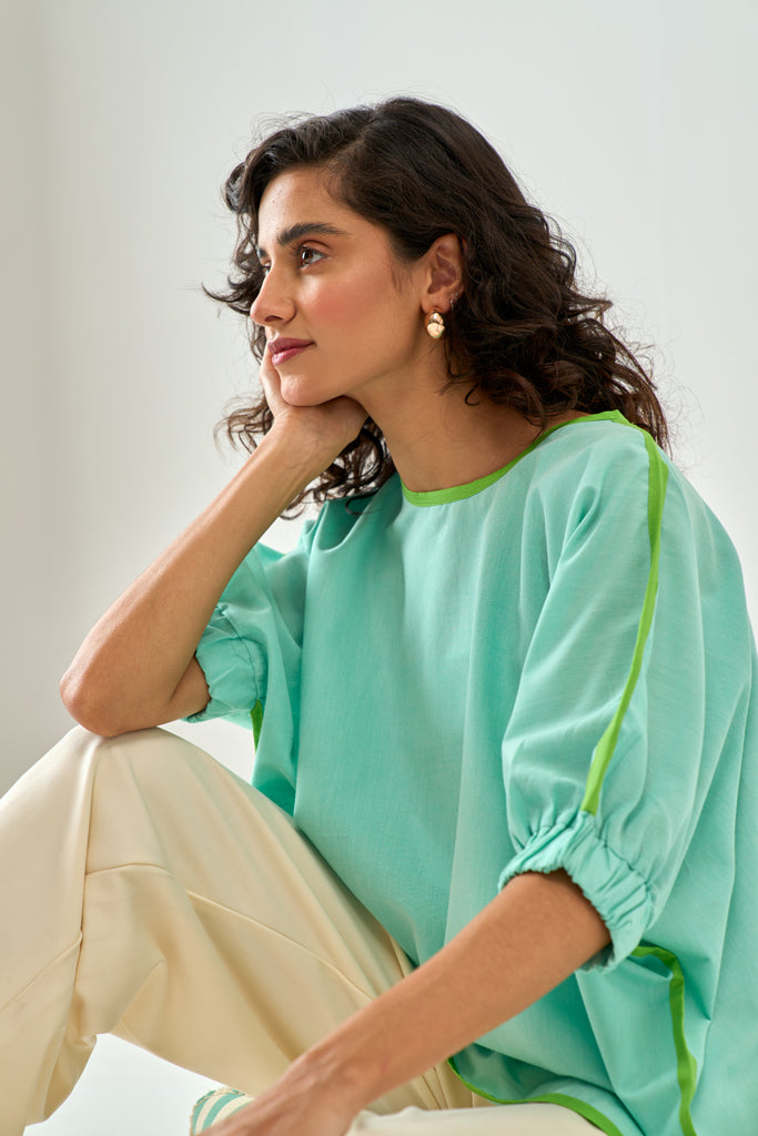 Ice Green Neon Twill Top