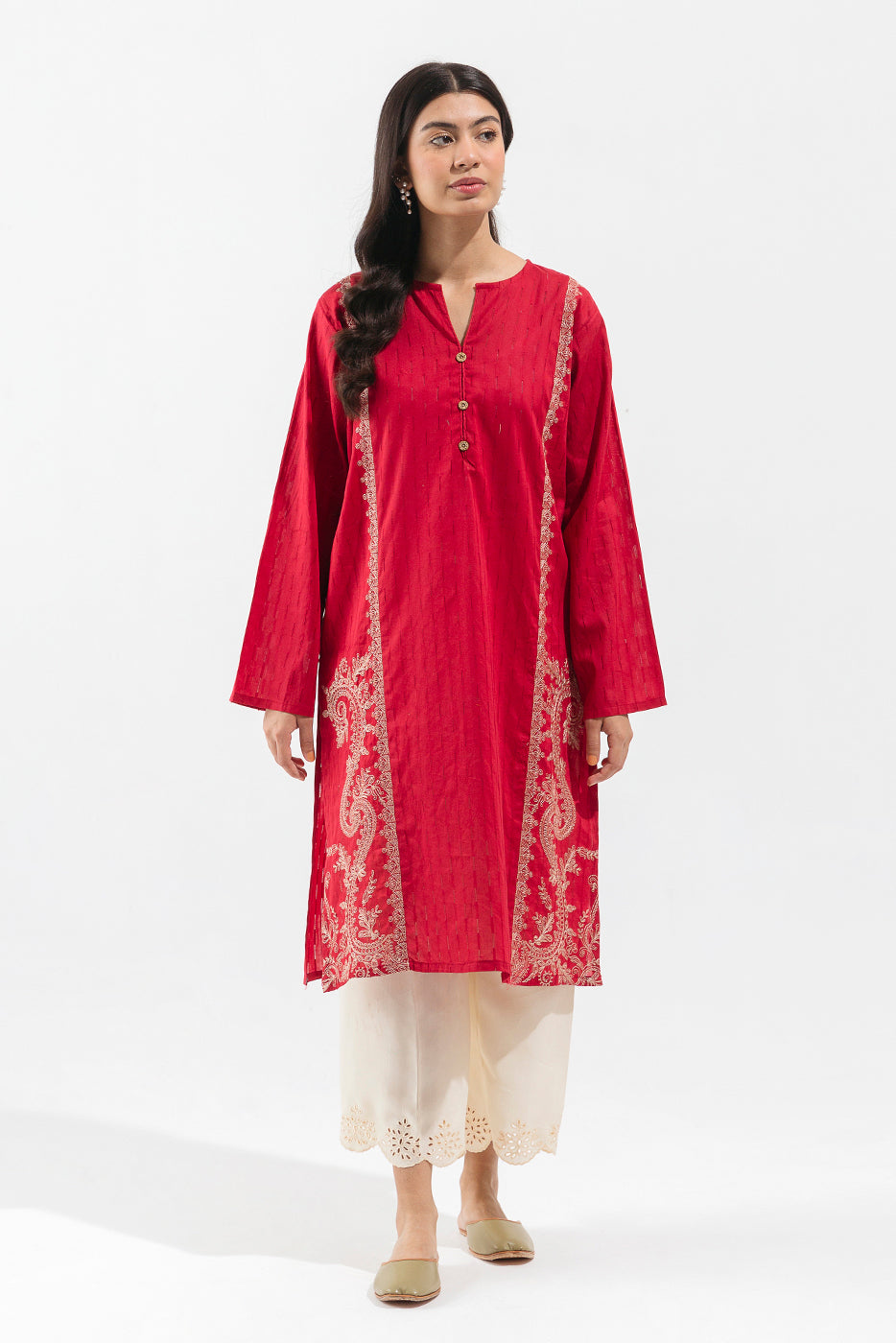 EMBROIDERED TEXTURED SHIRT (LUXURY PRET) - BEECHTREE