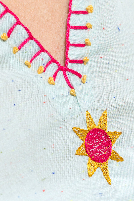 EMBROIDERED MULTI NEPS SHIRT (PRET)