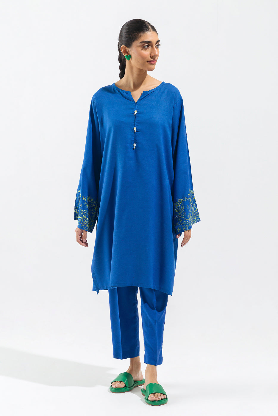 EMBROIDERED VISCOSE SHIRT (PRET)