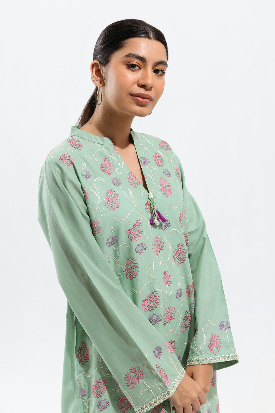 EMBROIDERED VISCOSE SHIRT (PRET)