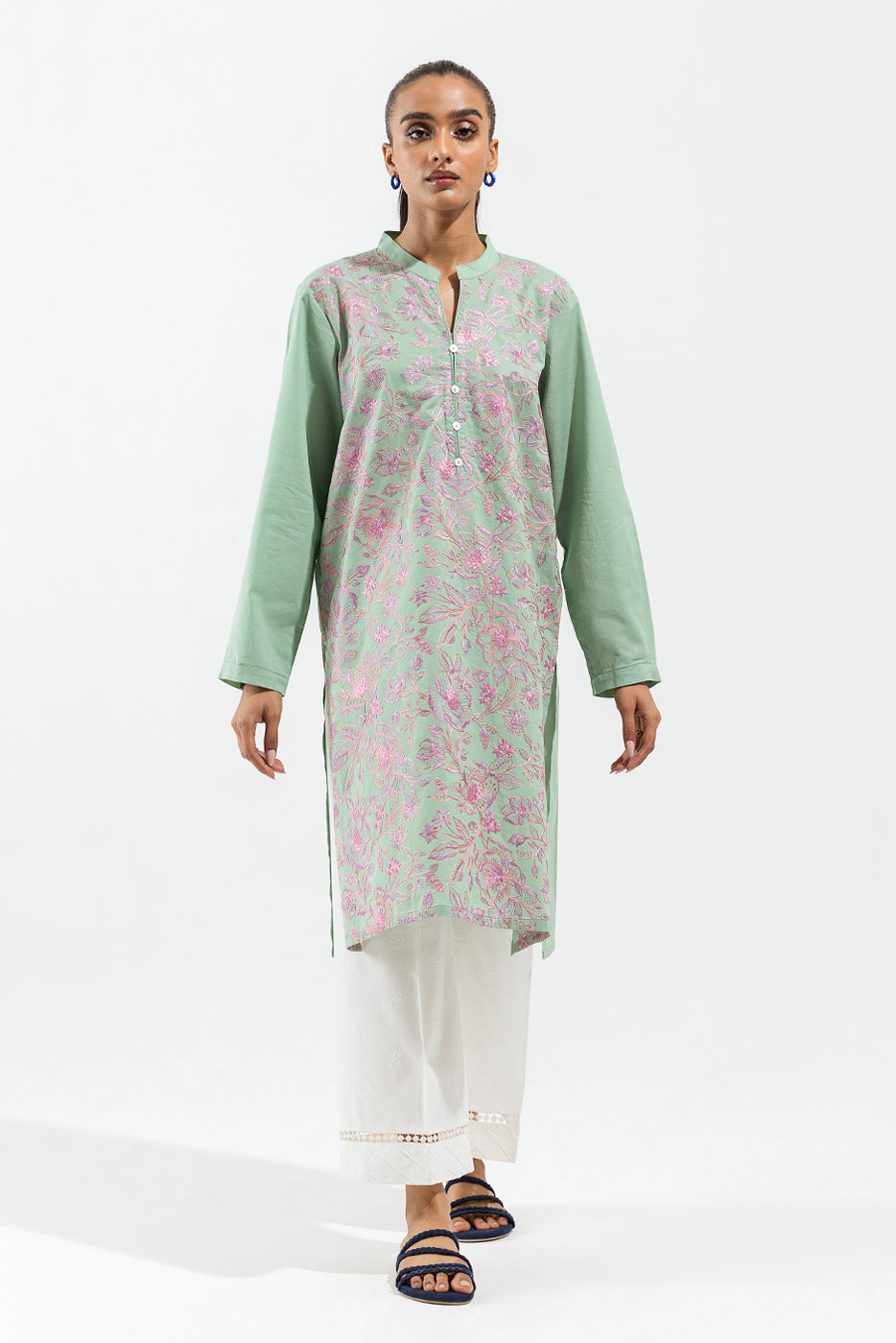 EMBROIDERED VISCOSE SHIRT (PRET)