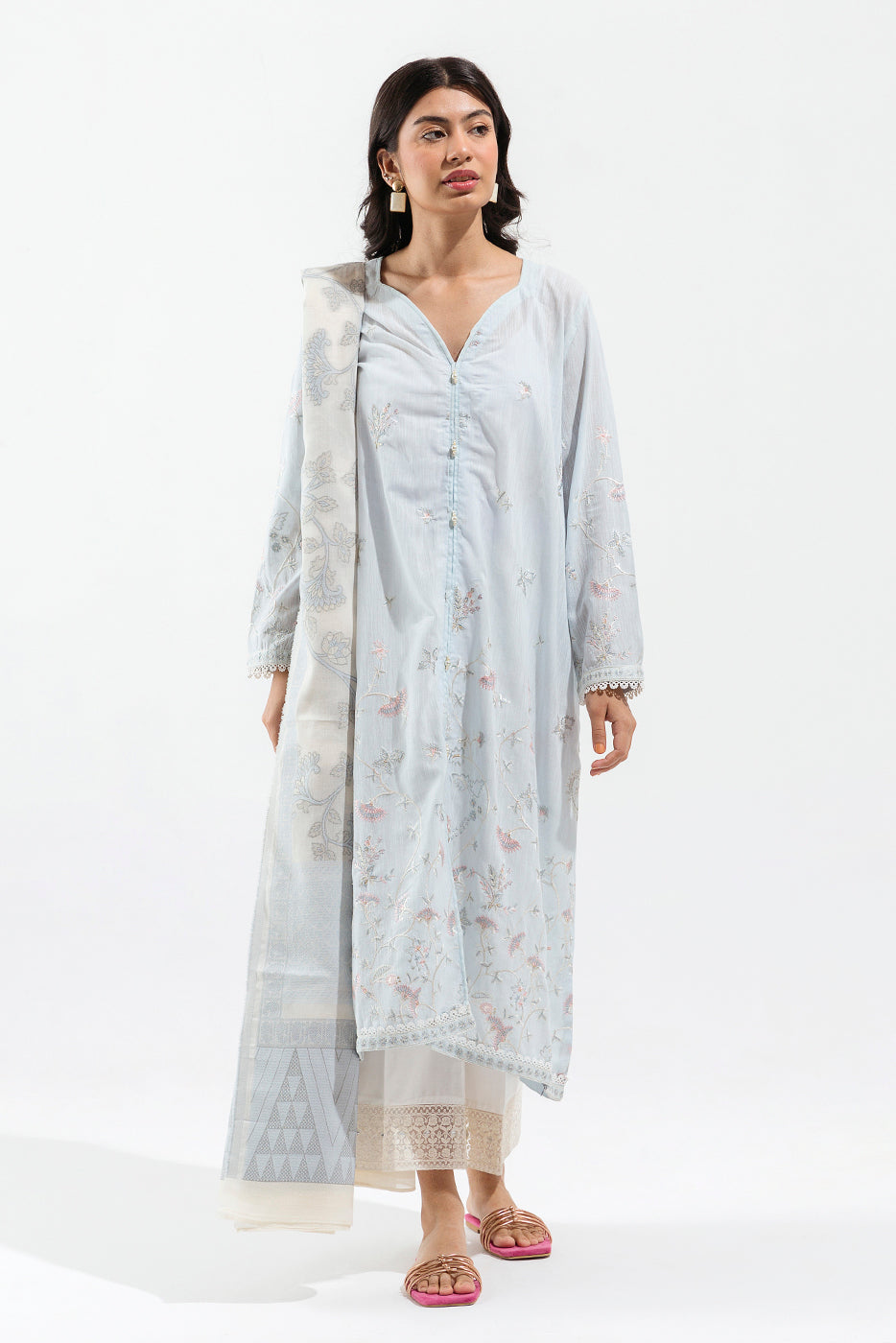 EMBROIDERED SHIRT WITH DUPATTA