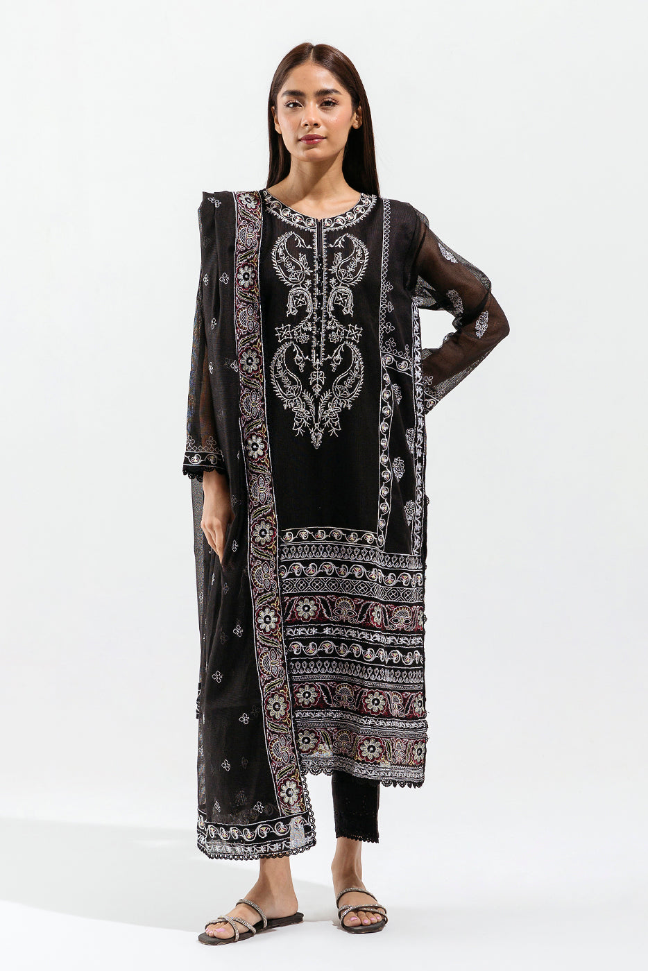 EMBROIDERED SHIRT WITH DUPATTA