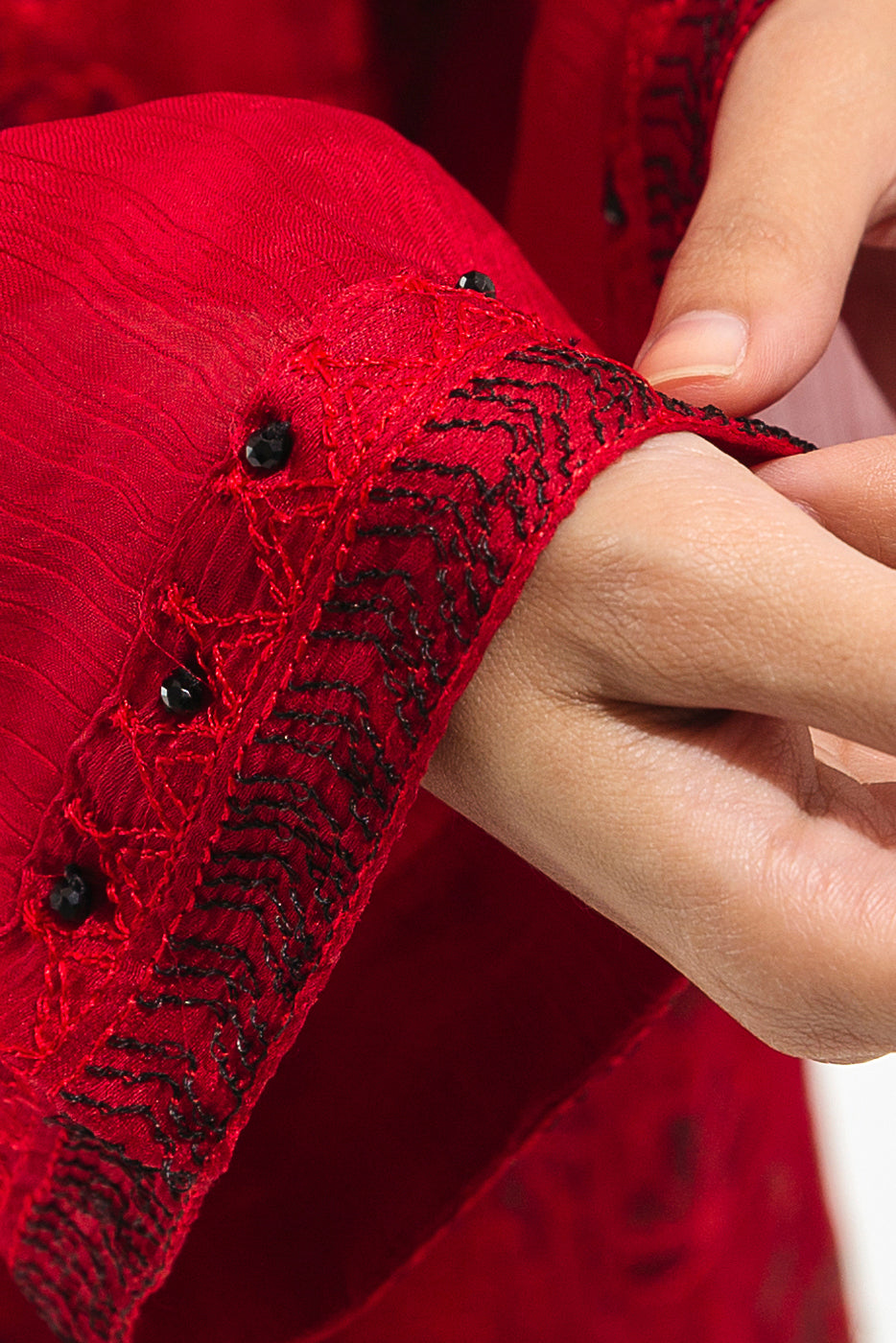 EMBROIDERED CHIFFON SHIRT (LUXURY PRET)