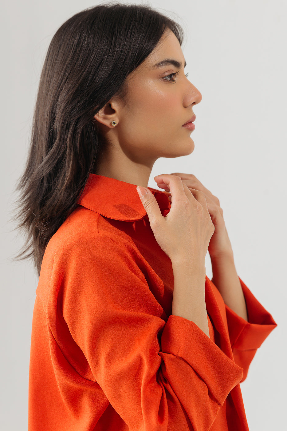 TANGERINE BUTTON DOWN SHIRT