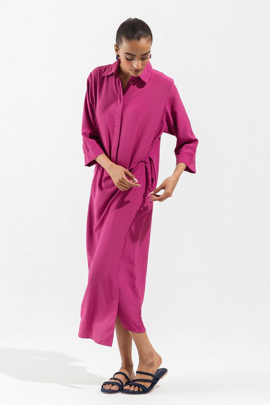 LILAC OVERLAPPED PANEL DRESS