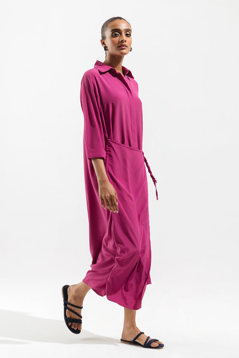 LILAC OVERLAPPED PANEL DRESS