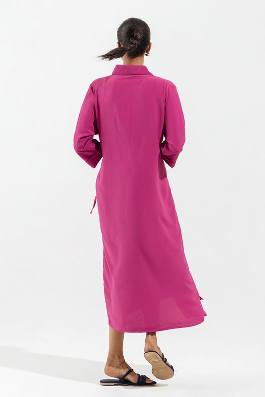 LILAC OVERLAPPED PANEL DRESS