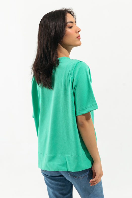 SEA GREEN ROUND NECK T-SHIRT