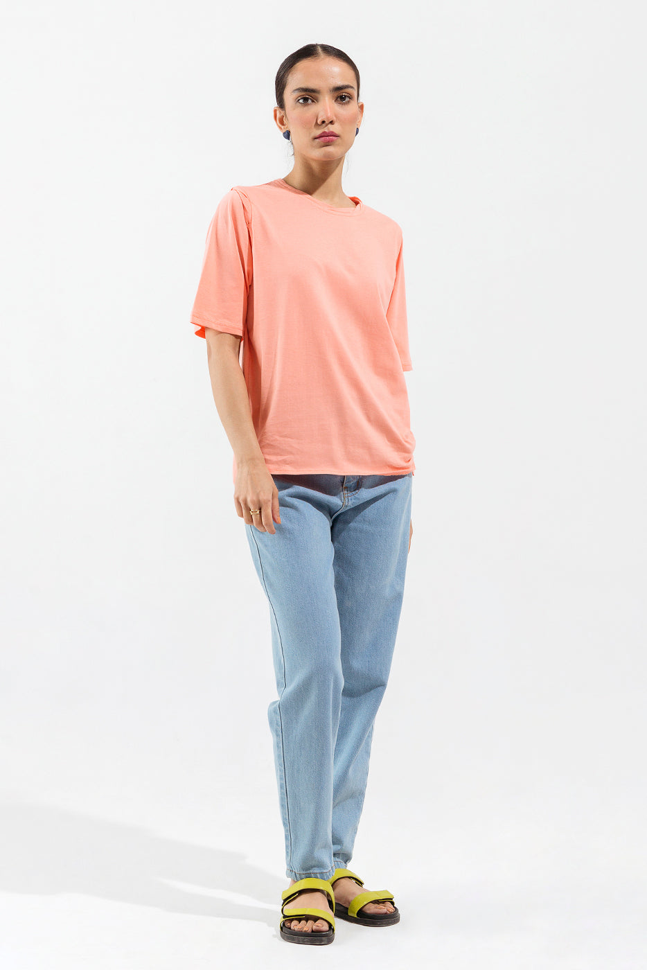 LIGHT PINK ROUND NECK T-SHIRT