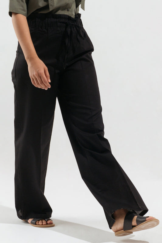 BLACK WIDE LEG PANTS