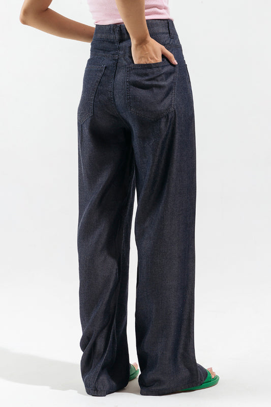 DARK BLUE WIDE LEG JEANS