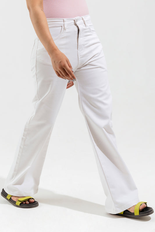 WHITE WIDE LEG JEANS