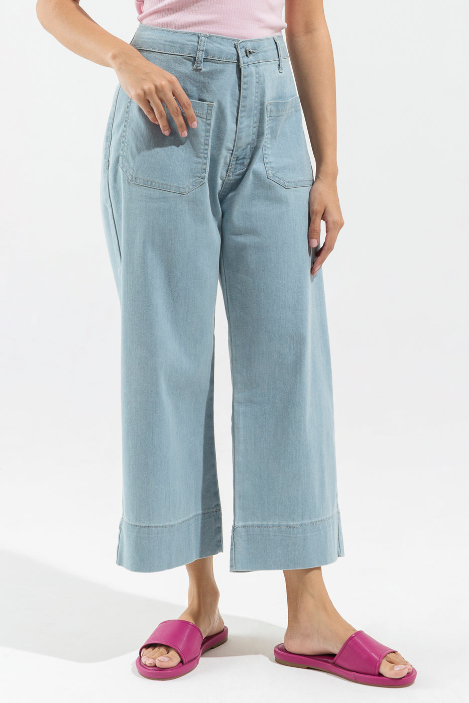 LIGHT WASH DENIM CULOTTES