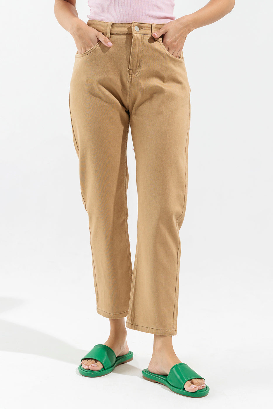 SIDE SLIT FULL LENGTH PANTS