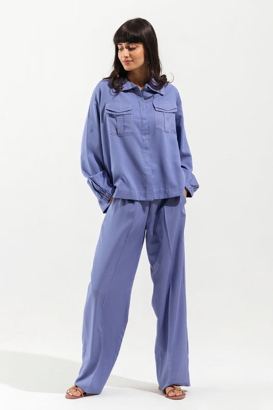 POWDER BLUE PLEATED CO-ORD SET