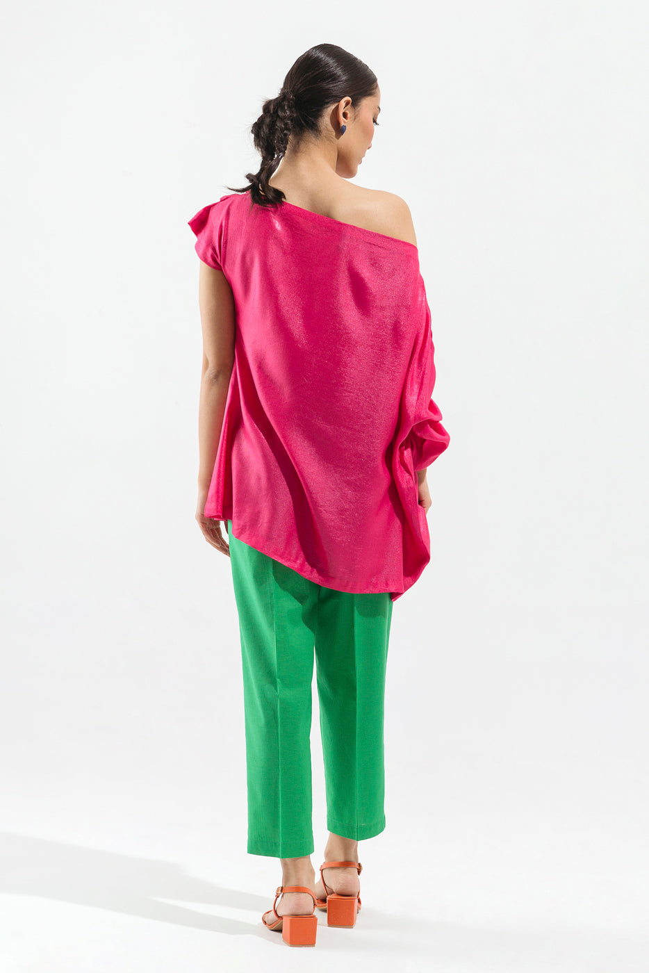 SHOCKING PINK DROP SHOULDER TOP