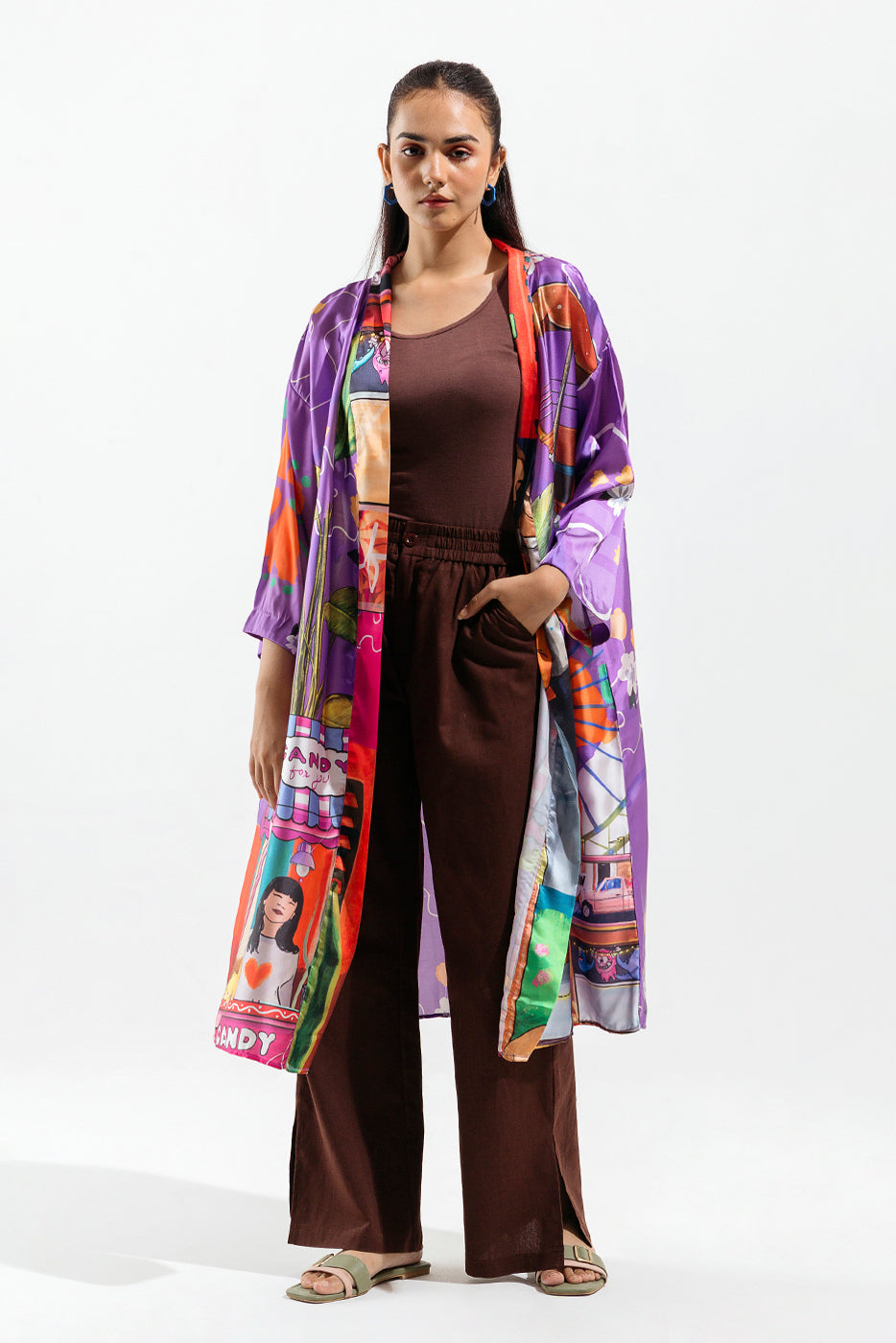 PRINTED SILK KIMONO