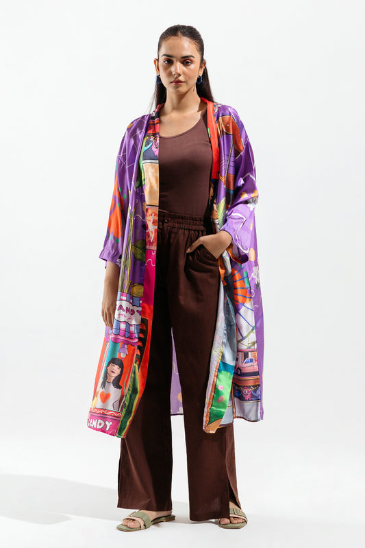 PRINTED SILK KIMONO