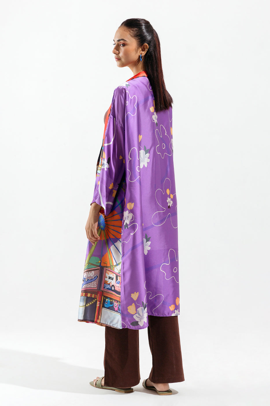 PRINTED SILK KIMONO