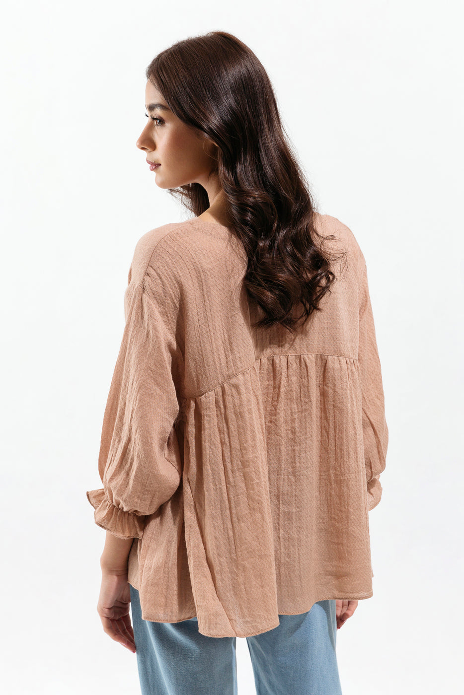 NUDE PINK TEXTURED TOP