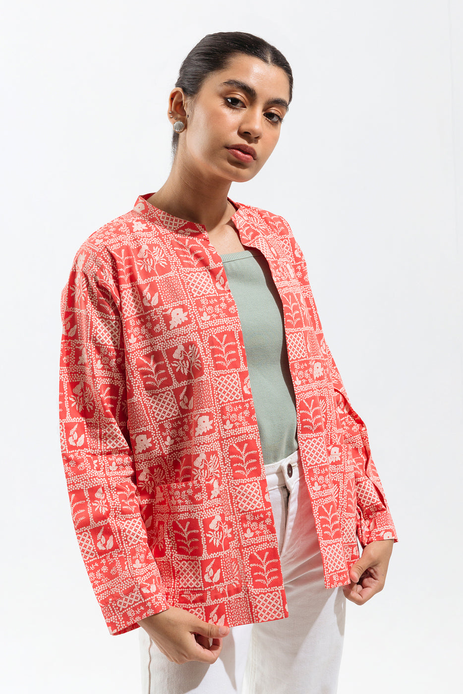 Hand Screen Printed Pink  Kimono